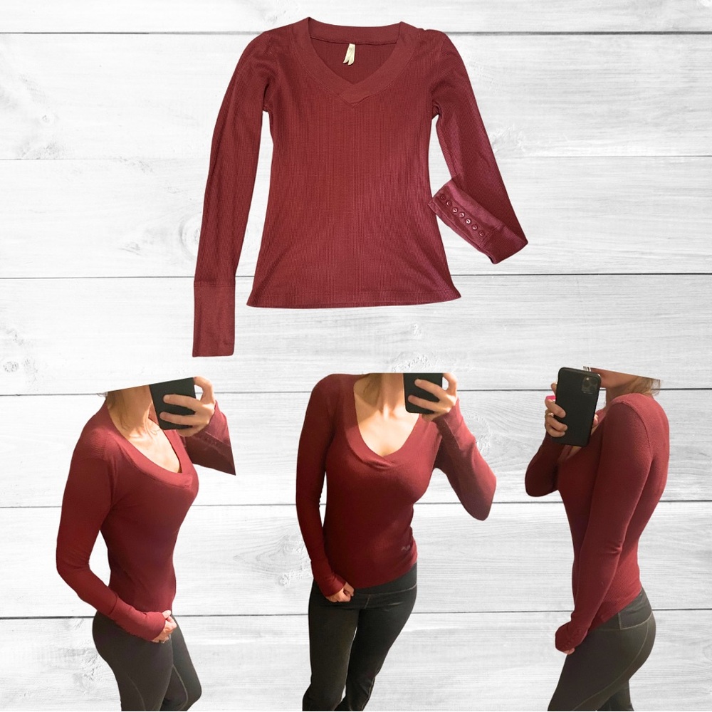 Burgundy slim fit long sleeve by Cool Story